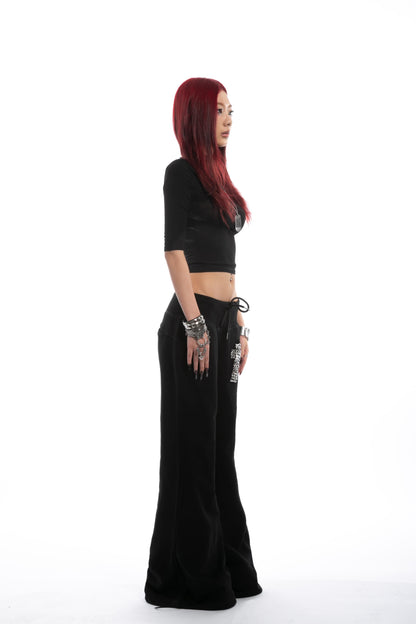 SIV Cross Studded Flared Sweatpants